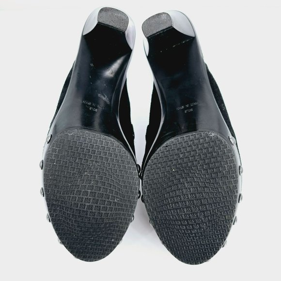 Stuart Weitzman Doubleagent Slip On Mule 5.5 M Black Sport Suede Leather Studded - Picture 12 of 14